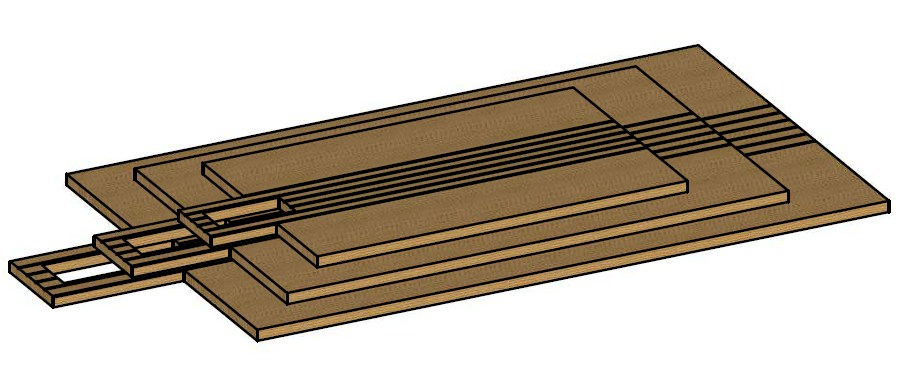 Planche à découper rectangulaire avec poignée